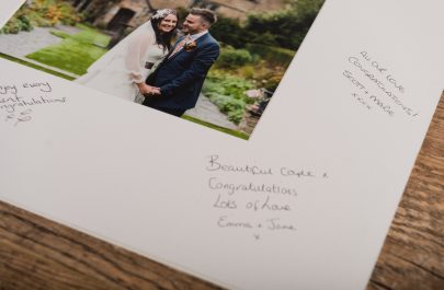 wedding photograph within a picture frame mount