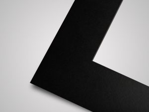 Black core picture framing mount