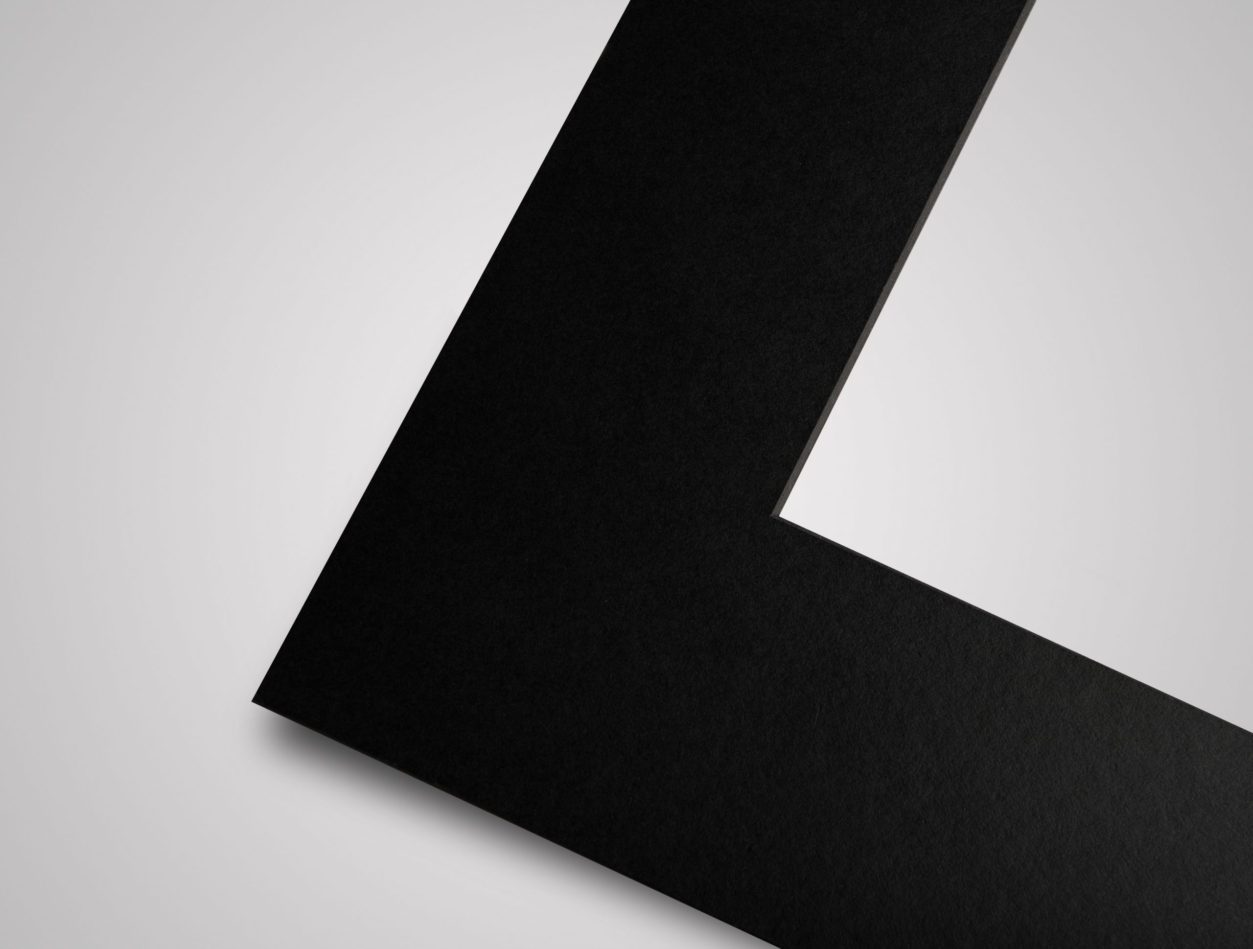 Black core picture framing mount